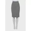 Gray straight cut skirt