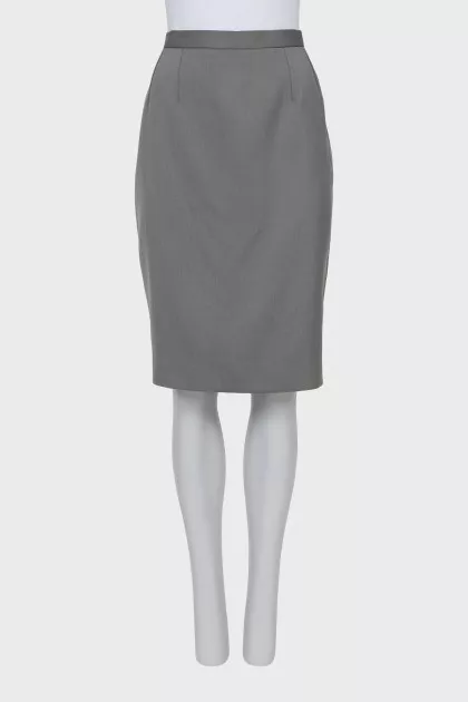 Gray straight cut skirt