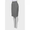 Gray straight cut skirt