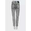 Jeans with stitched creases