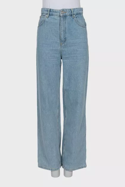 High waist wide leg jeans