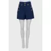 Straight shorts with gold hardware