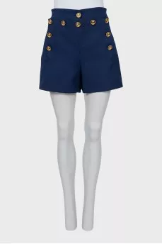 Straight shorts with gold hardware