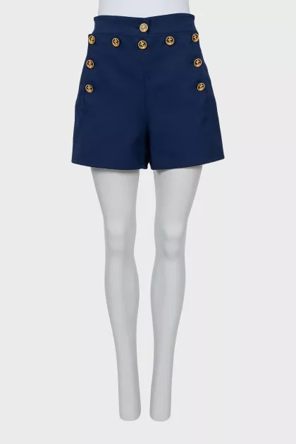 Straight shorts with gold hardware