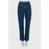 Mid rise blue jeans