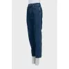 Mid rise blue jeans