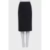 Black wool pencil skirt