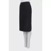 Black wool pencil skirt