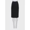 Black wool pencil skirt
