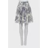 Pleated skirt in blue print