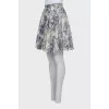 Pleated skirt in blue print