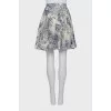 Pleated skirt in blue print