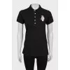 Black Polo Shirt with Embroidery