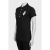 Black Polo Shirt with Embroidery