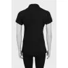 Black Polo Shirt with Embroidery