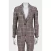 Suit with checkered trousers