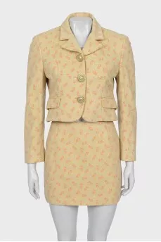 Vintage Floral Print Suit