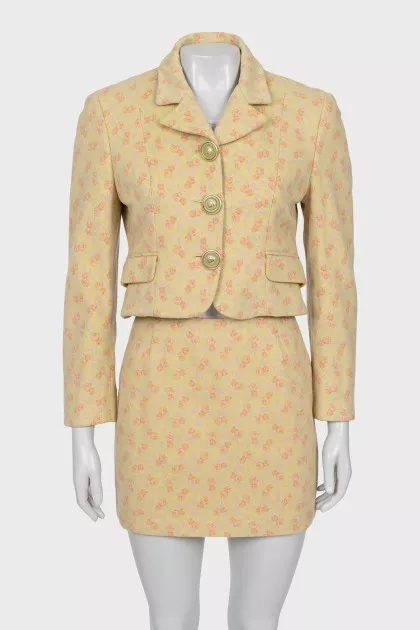 Vintage Floral Print Suit