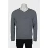 Men's grey wool jumper