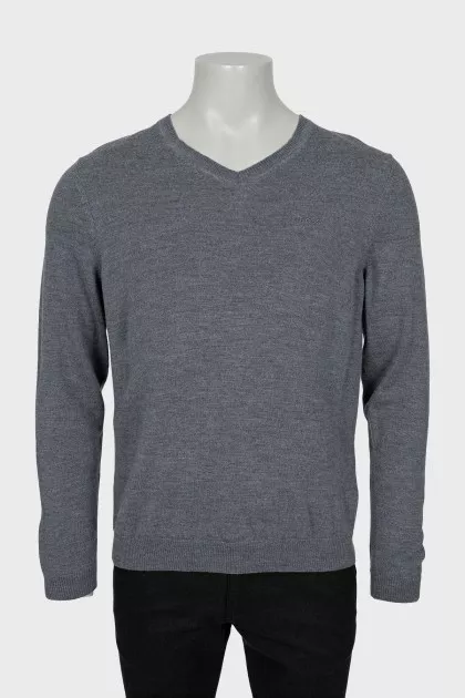 Men's grey wool jumper
