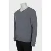 Men's grey wool jumper