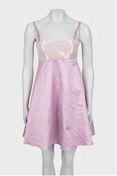 Purple silk dress with beads