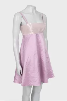 Purple silk dress with beads