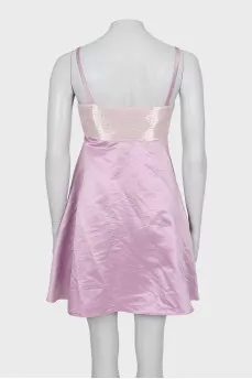 Purple silk dress with beads