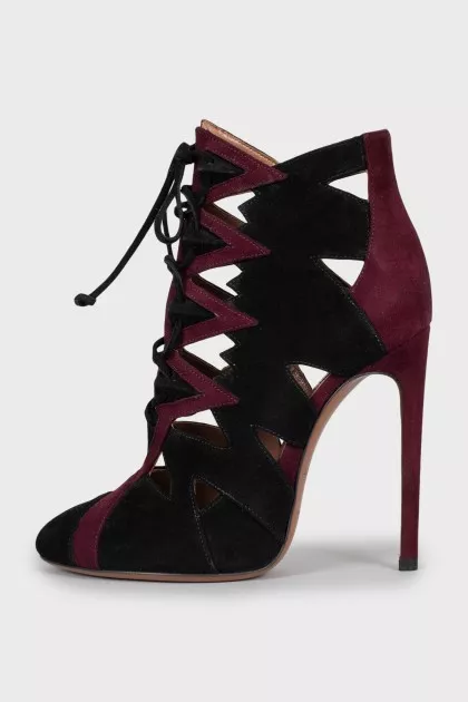 Suede two-tone shoes
