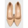 Beige leather shoes