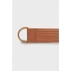 Reversible brown leather belt