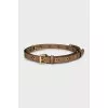 Leather bag strap with carabiners