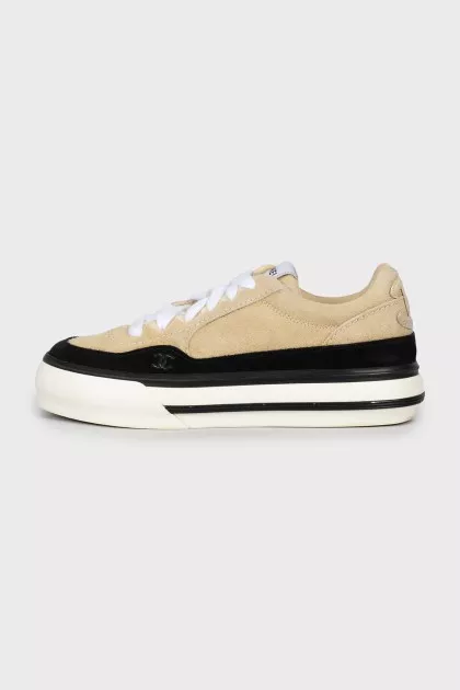 Branded suede sneakers