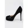 Suede black stilettos