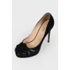 Suede black stilettos