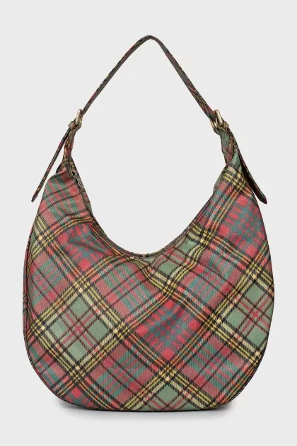Plaid hobo bag