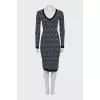 Bodycon dress with print and tag