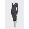 Bodycon dress with print and tag