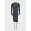 Bodycon dress with print and tag