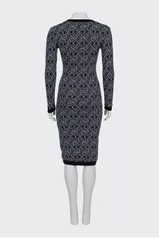 Bodycon dress with print and tag