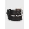 Brown leather belt with branded embossing