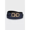 Leather black and blue belt