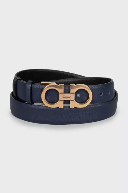 Leather black and blue belt