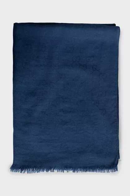 Wool and silk scarf with signature print
