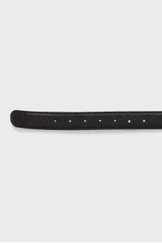 Leather belt with square buckle