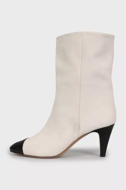 White leather boots