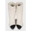 White leather boots