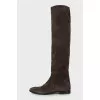 High suede boots
