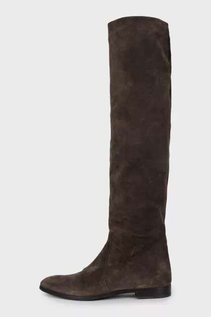 High suede boots