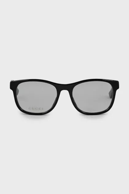 Black frame with brand logo